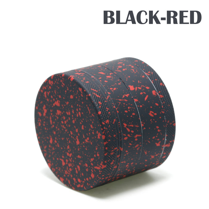 63MM Stone Pattern Aluminum Alloy Silicone Smoke Grinder | Black-Red