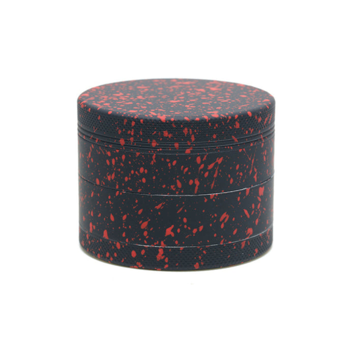 63MM Stone Pattern Aluminum Alloy Silicone Smoke Grinder | Black-Red