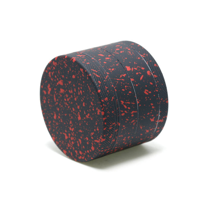 63MM Stone Pattern Aluminum Alloy Silicone Smoke Grinder | Black-Red