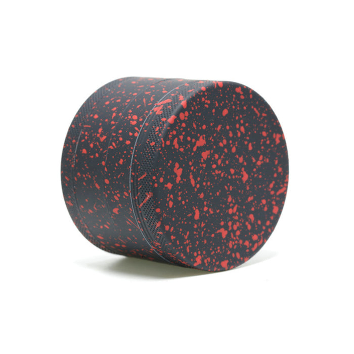 63MM Stone Pattern Aluminum Alloy Silicone Smoke Grinder | Black-Red