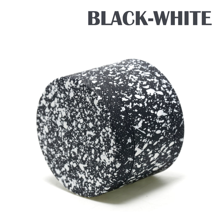 63MM Stone Pattern Aluminum Alloy Silicone Smoke Grinder | Black-White