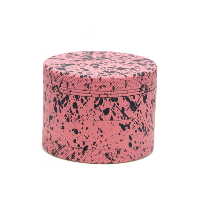 63MM Stone Pattern Aluminum Alloy Silicone Smoke Grinder | Pink-Black