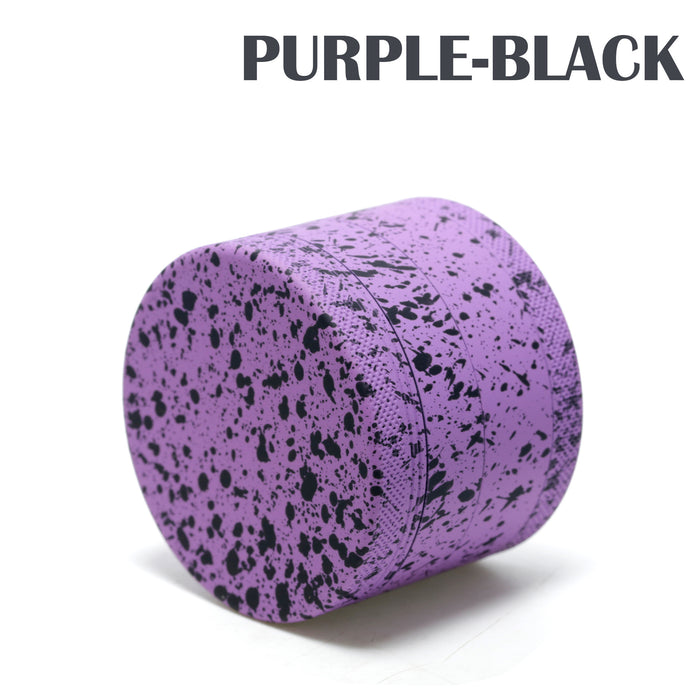 63MM Stone Pattern Aluminum Alloy Silicone Smoke Grinder | Purple-Black