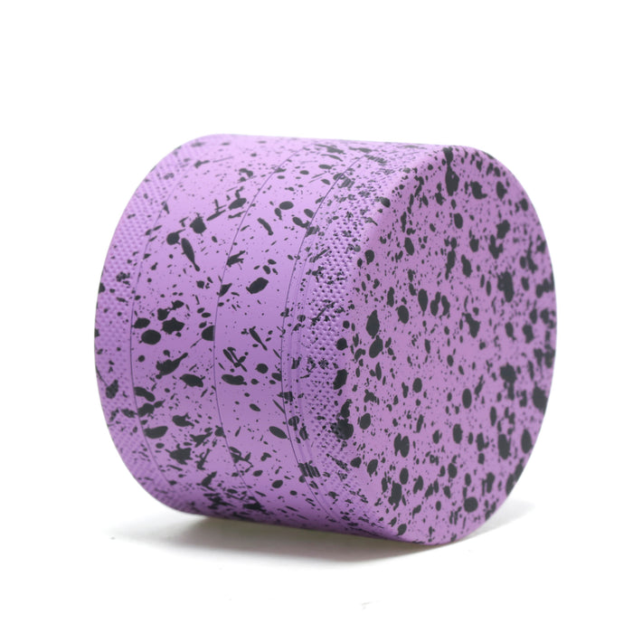 63MM Stone Pattern Aluminum Alloy Silicone Smoke Grinder | Purple-Black