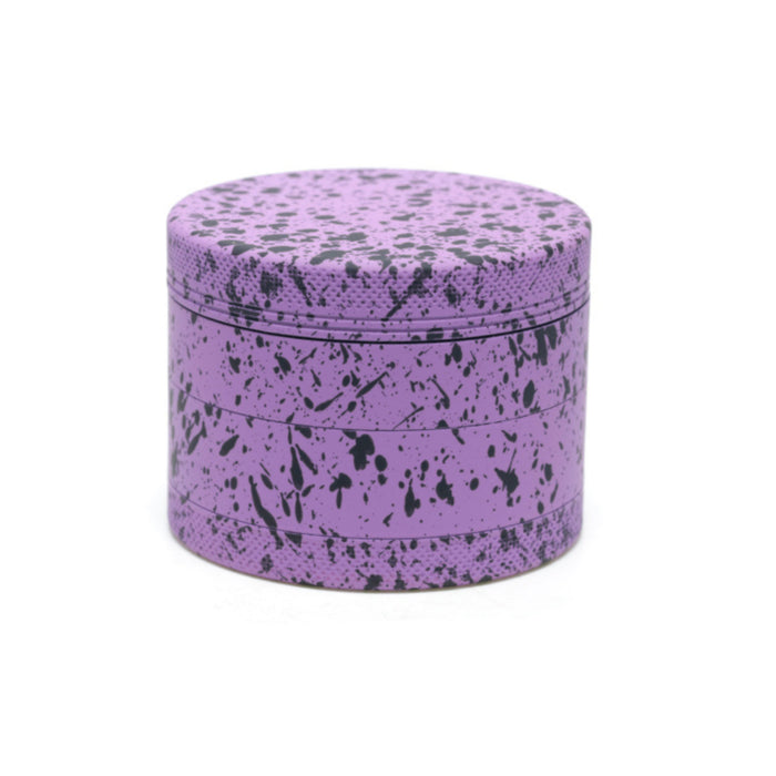 63MM Stone Pattern Aluminum Alloy Silicone Smoke Grinder | Purple-Black