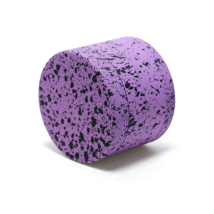 63MM Stone Pattern Aluminum Alloy Silicone Smoke Grinder | Purple-Black