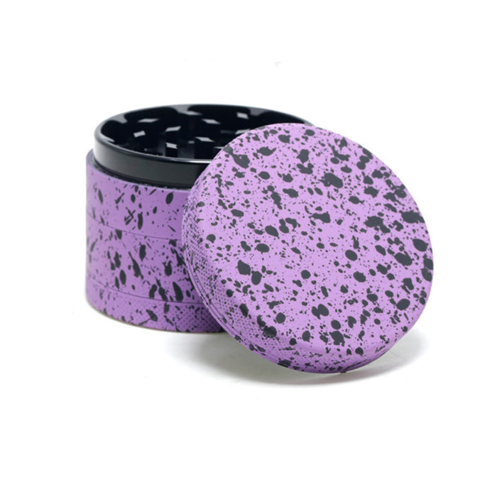 63MM Stone Pattern Aluminum Alloy Silicone Smoke Grinder | Purple-Black
