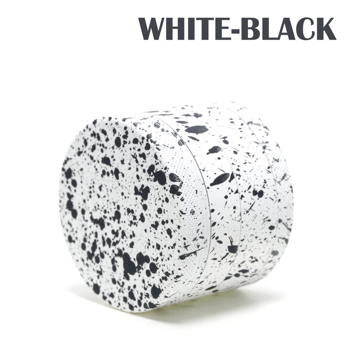 63MM Stone Pattern Aluminum Alloy Silicone Smoke Grinder | White-Black