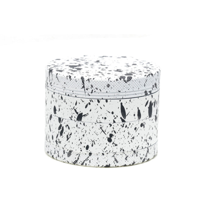 63MM Stone Pattern Aluminum Alloy Silicone Smoke Grinder | White-Black