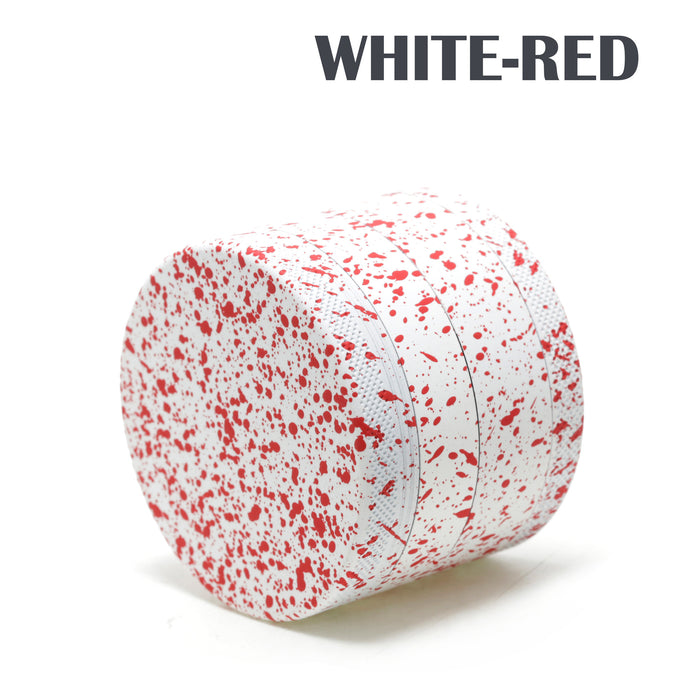 63MM Stone Pattern Aluminum Alloy Silicone Smoke Grinder | White-Red