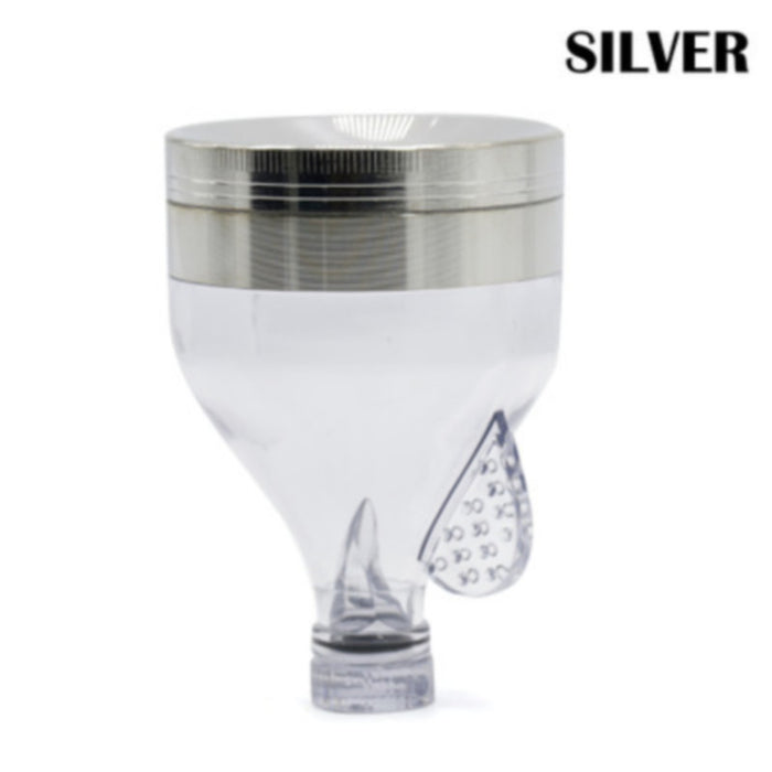 63MM Three-Layer Zinc Alloy Concave Funnel Smoke Grinder Mix Color