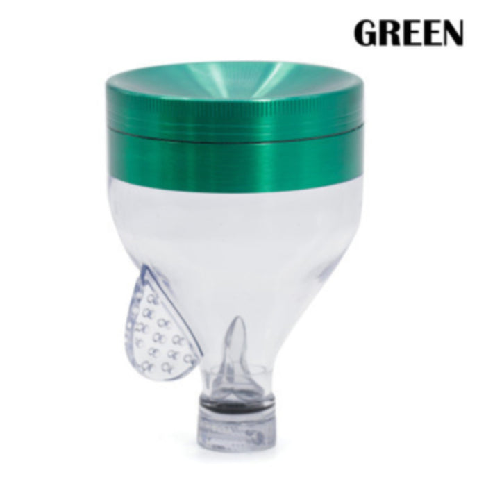63MM Three-Layer Zinc Alloy Concave Funnel Smoke Grinder Mix Color
