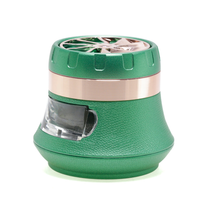 63MM Inch Vase With Drawer Shape Turbo Maple Chamfered Metal 4 Layer Smoke Grinder-Green