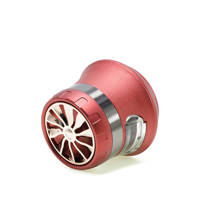 63MM Inch Vase With Drawer Shape Turbo Maple Chamfered Metal 4 Layer Smoke Grinder-Red