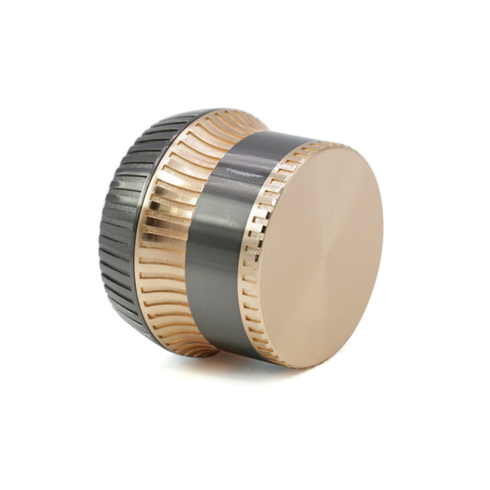 63MM Zinc Alloy 4 Part Vertical Stripe Lace Skirt Herb Grinder-Gunblack-Rosegold