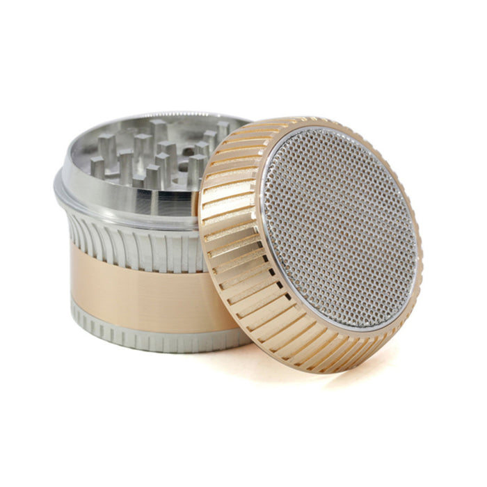 63MM Zinc Alloy 4 Part Vertical Stripe Lace Skirt Herb Grinder-Rosegold-Silver