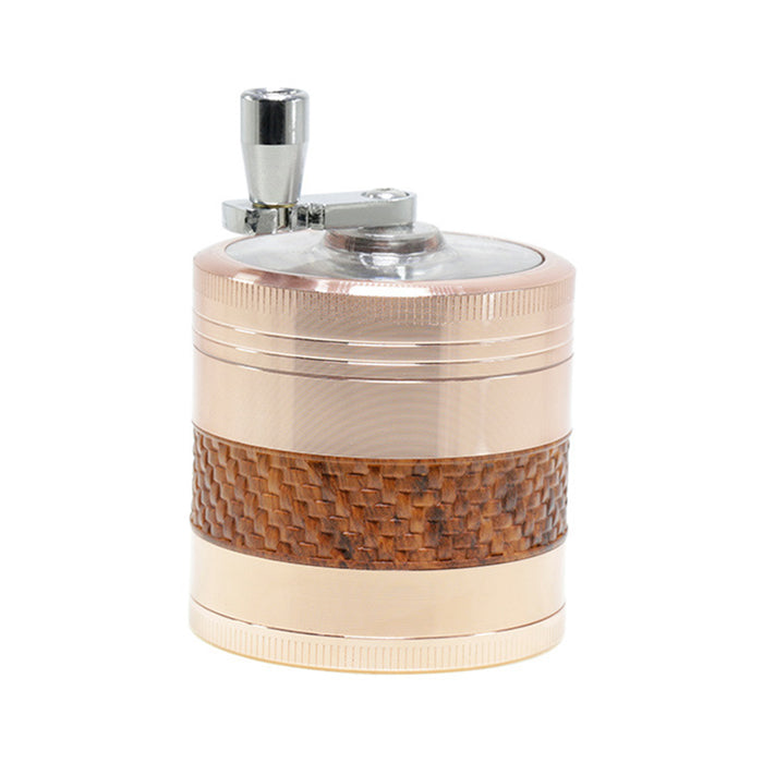 63MM Zinc Alloy 5 Layers Side Braided Rocker Smoke Grinder-Rose Gold