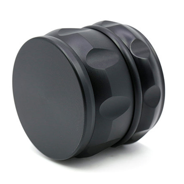 63MM Zinc Alloy Chamfered Side Concave Drum Type Translucent Flower Type Cover Grinder-Black