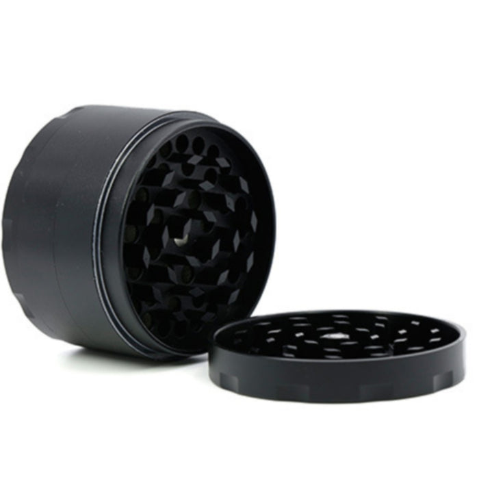 63MM Zinc Alloy Four-Layer Chamfered Weed Grinder-Black