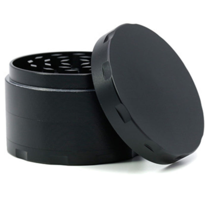 63MM Zinc Alloy Four-Layer Chamfered Weed Grinder-Black