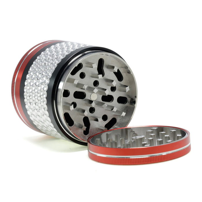 63MM Zinc Alloy Four-Layer Color Matching Weed Grinder | Red Color