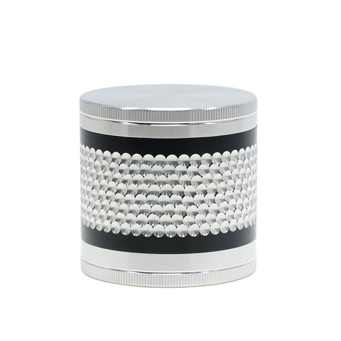 63MM Zinc Alloy Four-Layer Color Matching Weed Grinder | Silver Color