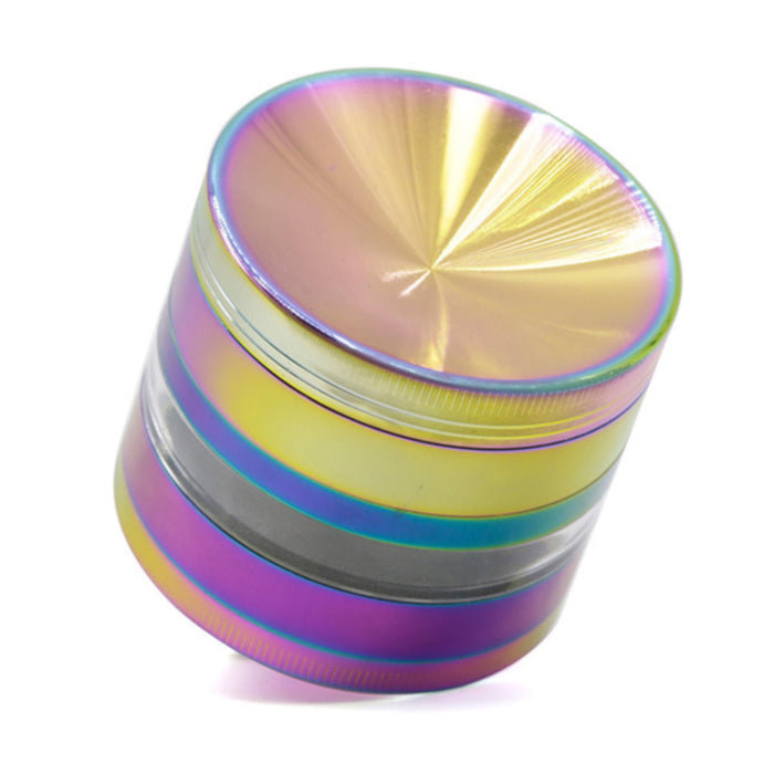 63MM Zinc Alloy Four-Layer Colorful Concave Transparent Window Ice Blue Herb Grinder