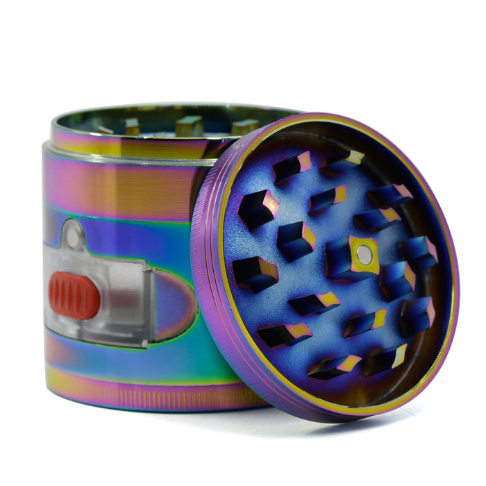 63MM Zinc Alloy Four-Layer Colorful With Drawer Concave Herb Grinder