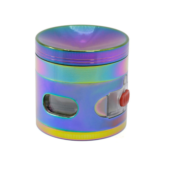 63MM Zinc Alloy Four-Layer Colorful With Drawer Concave Herb Grinder
