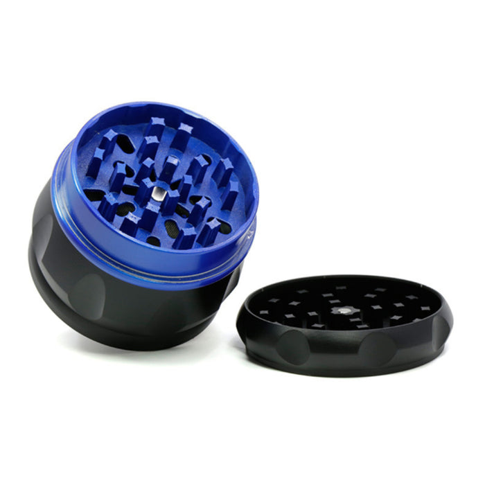 63MM Zinc Alloy Four-Layer Drum Grid Cover Herb Grinder-Blue