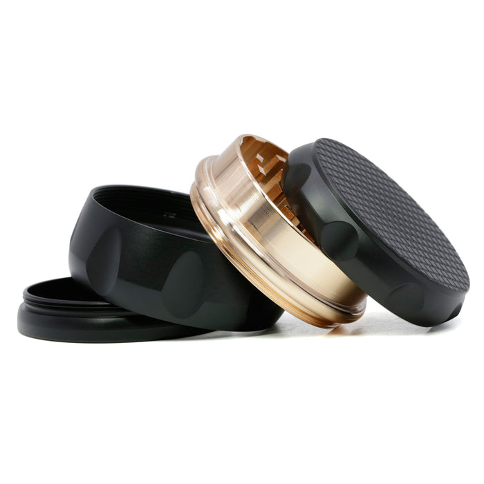 63MM Zinc Alloy Four-Layer Drum Grid Cover Herb Grinder-Gold