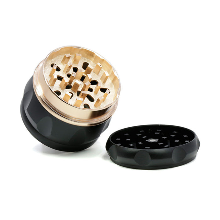 63MM Zinc Alloy Four-Layer Drum Grid Cover Herb Grinder-Gold
