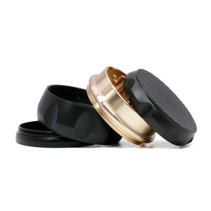 63MM Zinc Alloy Four-Layer Drum Grid Cover Herb Grinder-Gold