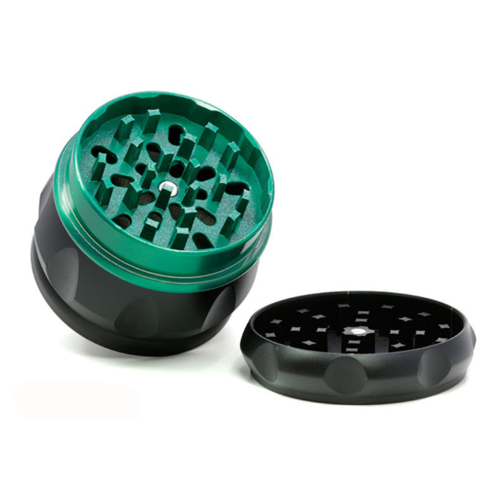 63MM Zinc Alloy Four-Layer Drum Grid Cover Herb Grinder-Green