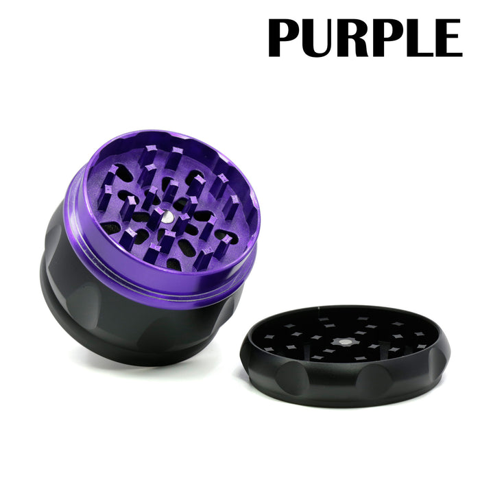 63MM Zinc Alloy Four-Layer Drum Grid Cover Herb Grinder-Purple