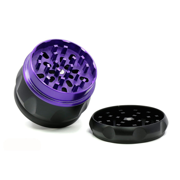 63MM Zinc Alloy Four-Layer Drum Grid Cover Herb Grinder-Purple