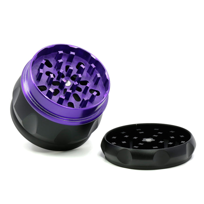 63MM Zinc Alloy Four-Layer Drum Grid Cover Herb Grinder-Purple