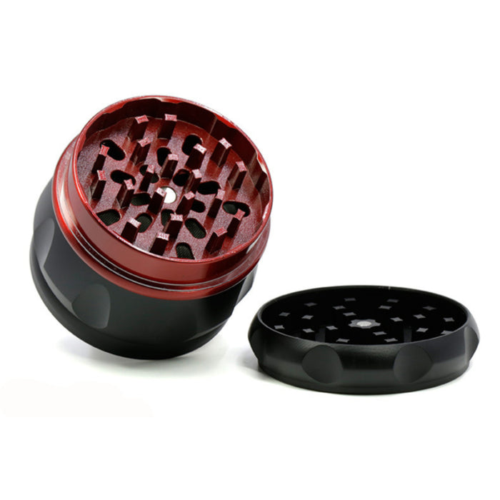 63MM Zinc Alloy Four-Layer Drum Grid Cover Herb Grinder-Red