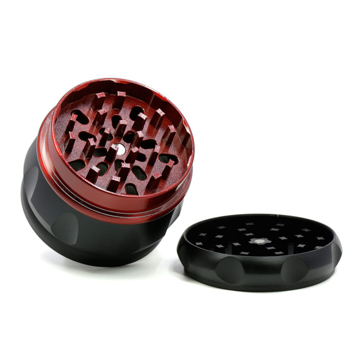63MM Zinc Alloy Four-Layer Drum Grid Cover Herb Grinder-Red
