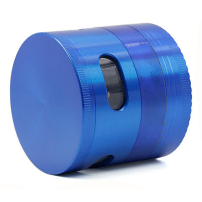 63MM Zinc Alloy Four-Layer Labyrinth Side Window Herb Grinder-Blue