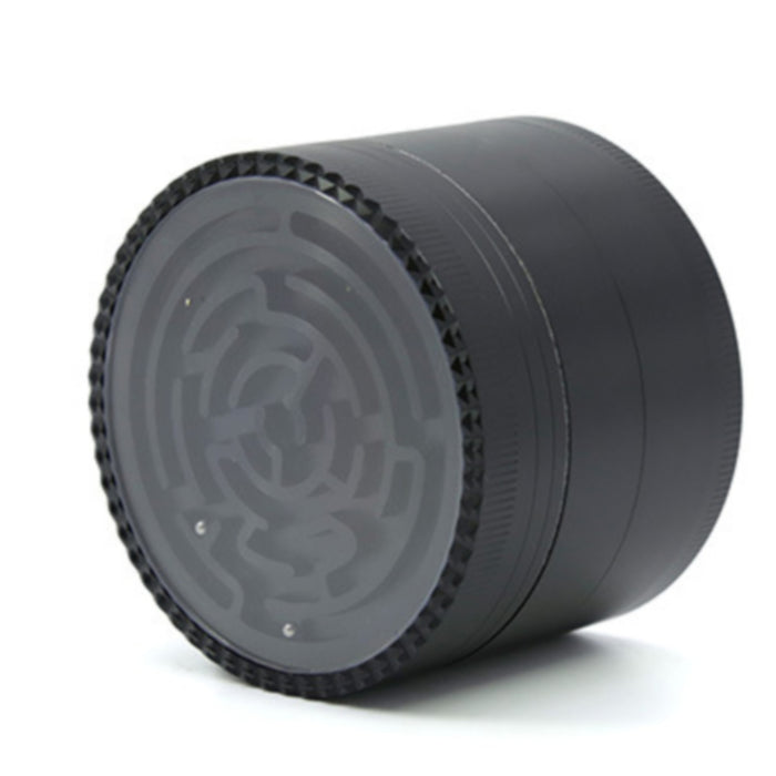 63MM Zinc Alloy Four-Layer Labyrinth Smoke Grinder-Black