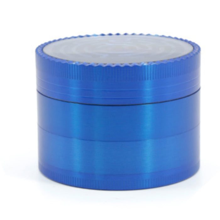 63MM Zinc Alloy Four-Layer Labyrinth Smoke Grinder-Blue