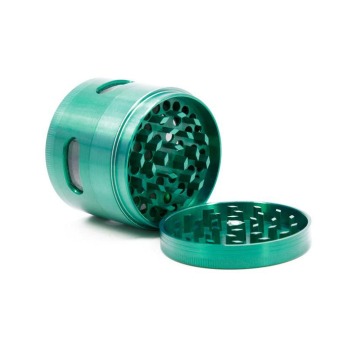 63MM Zinc Alloy Four-Layer Side Window Herb Grinder-Green