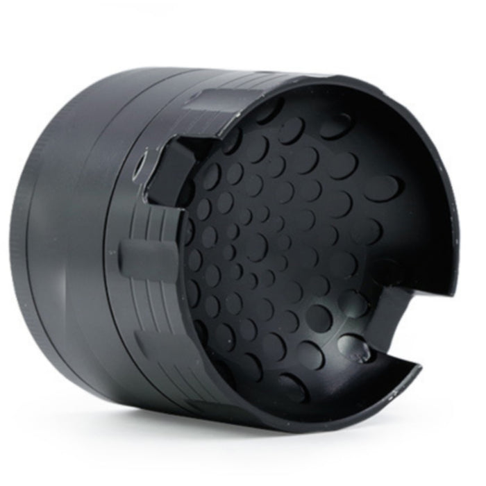 63MM Zinc Alloy Four-Layer Sound Shape Concave Design Herb Grinder-Black