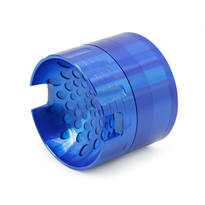 63MM Zinc Alloy Four-Layer Sound Shape Concave Design Herb Grinder-Blue