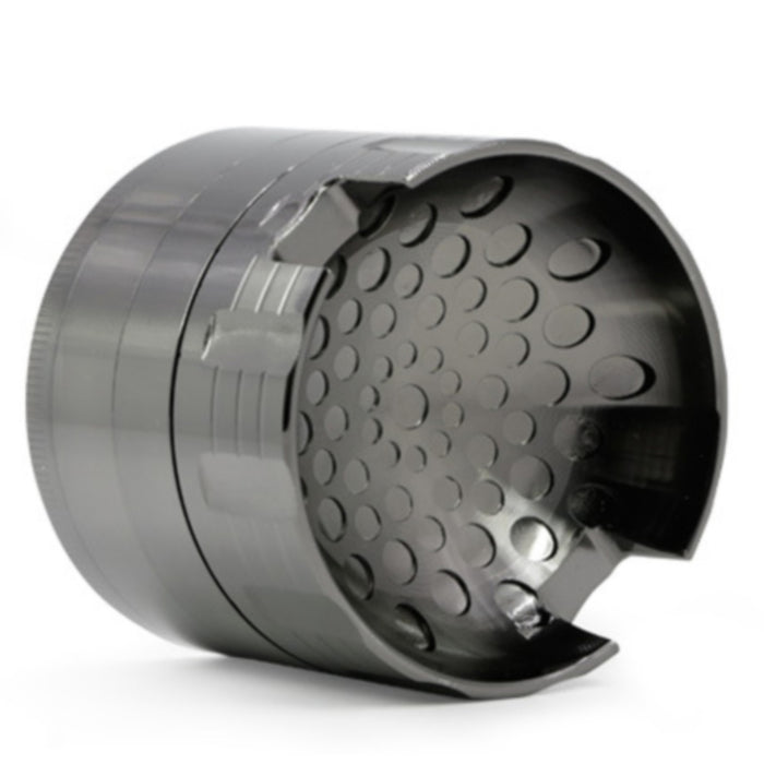 63MM Zinc Alloy Four-Layer Sound Shape Concave Design Herb Grinder-Gun-Black