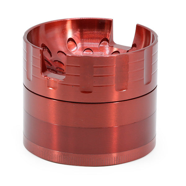 63MM Zinc Alloy Four-Layer Sound Shape Concave Design Herb Grinder-Red
