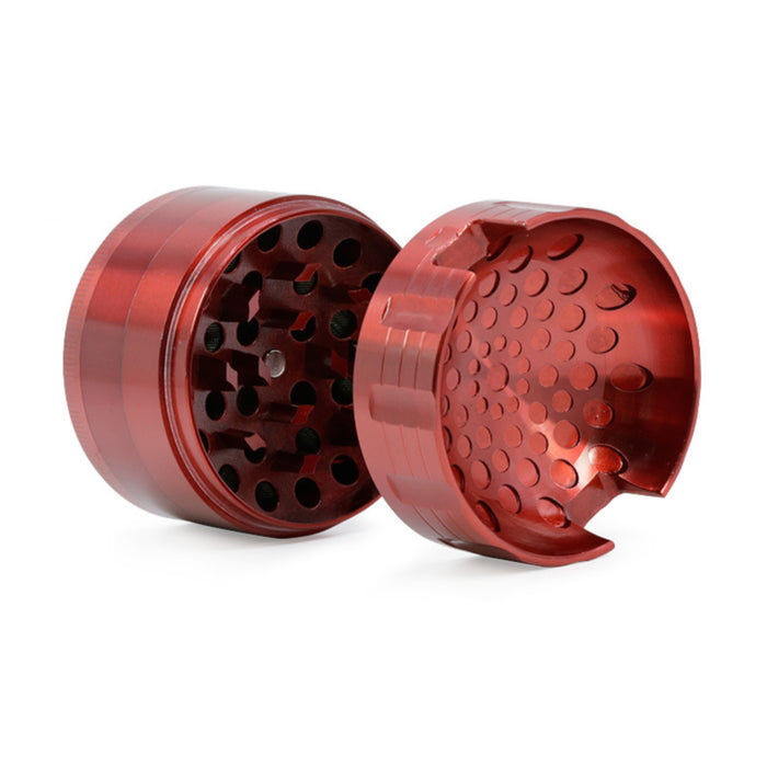 63MM Zinc Alloy Four-Layer Sound Shape Concave Design Herb Grinder-Red