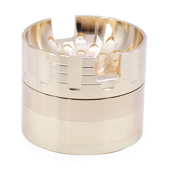 63MM Zinc Alloy Four-Layer Sound Shape Concave Design Herb Grinder-Rose-Gold