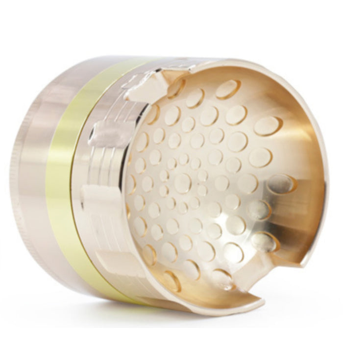 63MM Zinc Alloy Four-Layer Sound Shape Concave Design Herb Grinder-Rose-Gold
